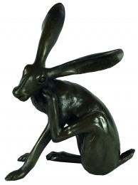 Scratching Hare By Oriele Bronze