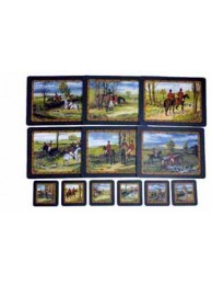 Classic Hunting Coasters Green Border (6)