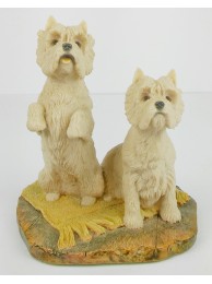 Pair Of Sitting Westies